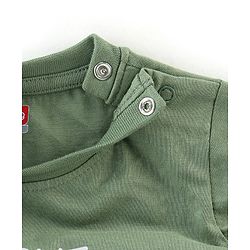 Babyhug Cotton Knit Full Sleeves Night Suit Bear Print - Green