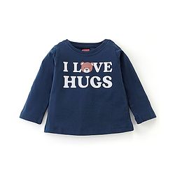 Babyhug Full Sleeves Cotton Night Suit Bear Print- Blue