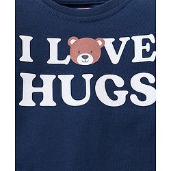 Babyhug Full Sleeves Cotton Night Suit Bear Print- Blue