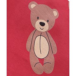 Babyhug Cotton Knit Full Sleeves Night Suit Bear Print - Red & Maroon
