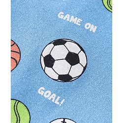 Babyhug Single Jersey Full Sleeves Night Suit Ball Print - Blue