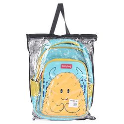 Babyhug Cute Monster School Backpack Blue - Height 16 Inches