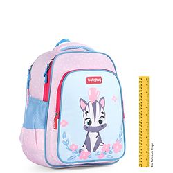 Babyhug Zebra Print School Backpack Pink - Height 16 Inches