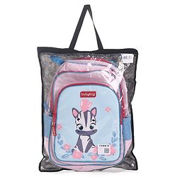Babyhug Zebra Print School Backpack Pink - Height 16 Inches