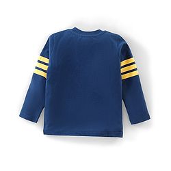 Babyhug Cotton Knit Full Sleeves T-Shirt & Lounge Pant Set Coat Print- Navy Blue
