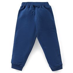 Babyhug Cotton Knit Full Sleeves T-Shirt & Lounge Pant Set Coat Print- Navy Blue