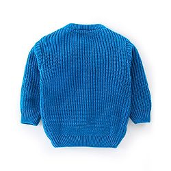 Babyhug Full Sleeves Cable Knit Pullover Sweater - Blue