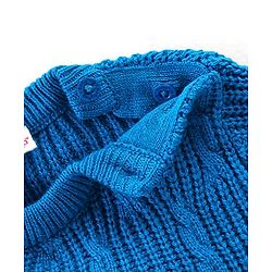 Babyhug Full Sleeves Cable Knit Pullover Sweater - Blue