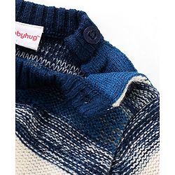 Babyhug Knit Full Sleeves Sweater with Striped Design - Blue