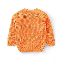 Babyhug Full Sleeves Sweater Polar Bear Embroidery- Orange