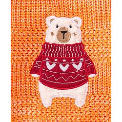 Babyhug Full Sleeves Sweater Polar Bear Embroidery- Orange