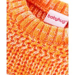 Babyhug Full Sleeves Sweater Polar Bear Embroidery- Orange