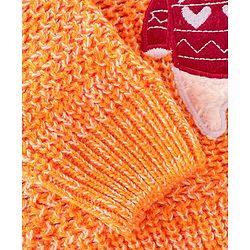 Babyhug Full Sleeves Sweater Polar Bear Embroidery- Orange