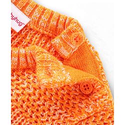 Babyhug Full Sleeves Sweater Polar Bear Embroidery- Orange