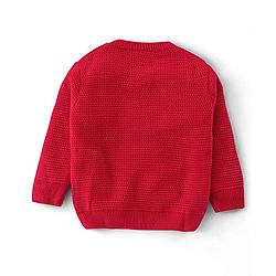 Babyhug Full Sleeves Sweater Penguin Embroidery- Red