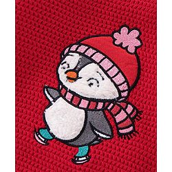 Babyhug Full Sleeves Sweater Penguin Embroidery- Red