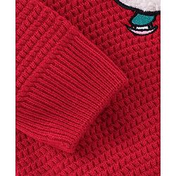 Babyhug Full Sleeves Sweater Penguin Embroidery- Red
