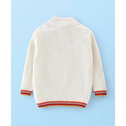 Babyhug Full Sleeves Cable Knit Pullover Sweater - White