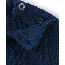 Babyhug Full Sleeves Cable Knit Sweater  - Navy Blue