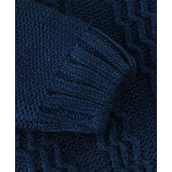 Babyhug Full Sleeves Cable Knit Sweater  - Navy Blue