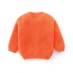 Babyhug Full Sleeves Cable Knit Pullover Sweater - Orange