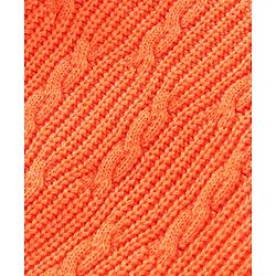 Babyhug Full Sleeves Cable Knit Pullover Sweater - Orange