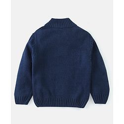 Babyhug Full Sleeves  Sweater Solid Colour - Navy Blue