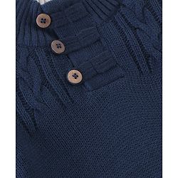 Babyhug Full Sleeves  Sweater Solid Colour - Navy Blue
