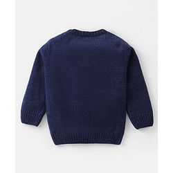 Babyhug Knit Full Sleeves Color Block Pullover - Blue