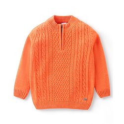 Babyhug Full Sleeves Pullover Sweater - Orange
