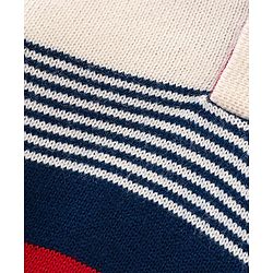 Babyhug Knit Full Sleeves Sweater With Stripe Design - Red