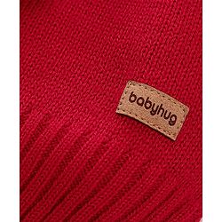 Babyhug Knit Full Sleeves Sweater With Stripe Design - Red
