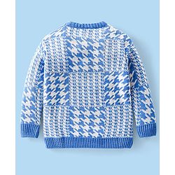 Babyhug Full Sleeves Checked Pattern    Pullovers - Ice Blue
