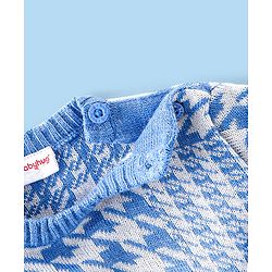 Babyhug Full Sleeves Checked Pattern    Pullovers - Ice Blue