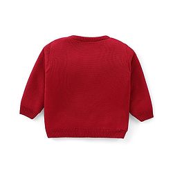 Babyhug  Full Sleeves Sweater Set With Snow Man Design - Red