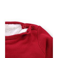 Babyhug  Full Sleeves Sweater Set With Snow Man Design - Red