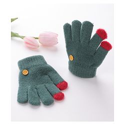 Babyhug  Woolen Gloves Pair Smiley Design - Green