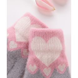 Babyhug Gloves With Heart Design - Grey