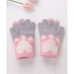 Babyhug Gloves With Heart Design - Grey