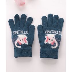 Babyhug Gloves Elephant Design- Blue
