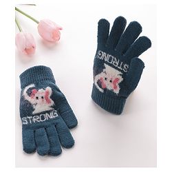 Babyhug Gloves Elephant Design- Blue