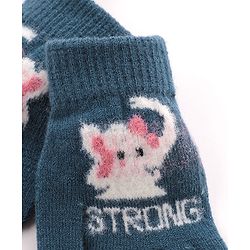 Babyhug Gloves Elephant Design- Blue