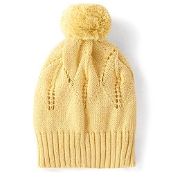 Babyhug Cotton Full Sleeves Sweater Set With Cap & Cable Knit Design - Yellow