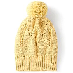 Babyhug Cotton Full Sleeves Sweater Set With Cap & Cable Knit Design - Yellow