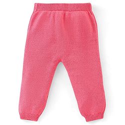 Babyhug Organic Cotton Knit Full Sleeves Baby Sweater Set Snow Flakes Design - Light Pink