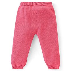 Babyhug Organic Cotton Knit Full Sleeves Baby Sweater Set Snow Flakes Design - Light Pink
