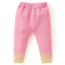 Babyhug Organic Cotton Knit Full Sleeves Sweater Set with Cap Floral Design - Peach