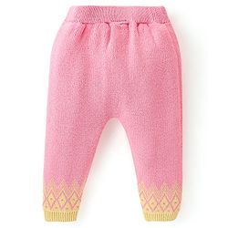 Babyhug Organic Cotton Knit Full Sleeves Sweater Set with Cap Floral Design - Peach