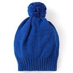 Babyhug Organic Cotton Knit Full Sleeves Sweater Set With Cap Cloud & Sun Design -Blue