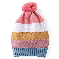 Babyhug Organic Cotton Knit Full Sleeves Sweater Set With Cap Solid Colour Block Design - Multicolour